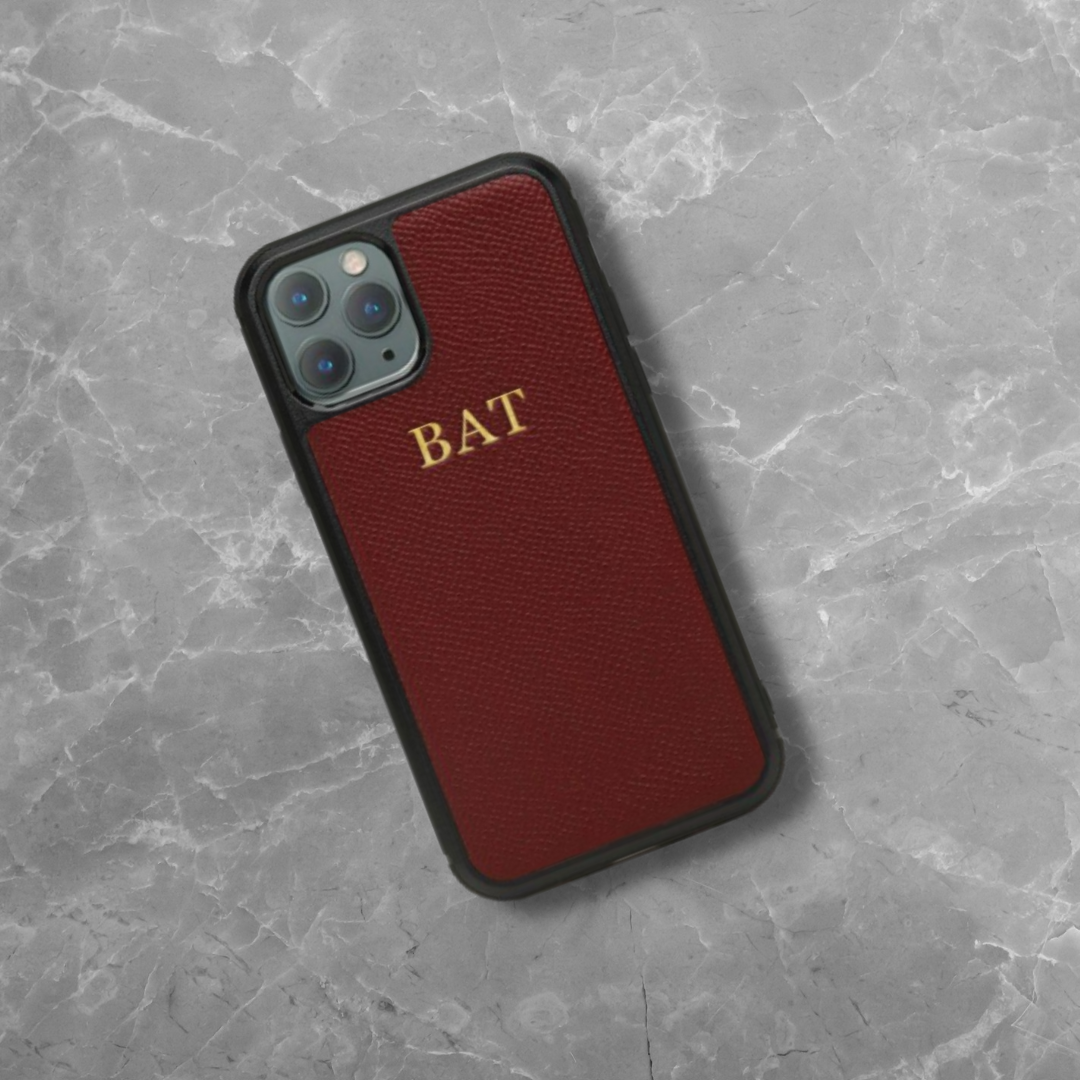 Personalizable Genuine Leather iPhone Case – Initials Option iPhone 16 Plus / Blue Personalizable Genuine Leather iPhone Case – Initials Option iPhone 16 Plus / Blue