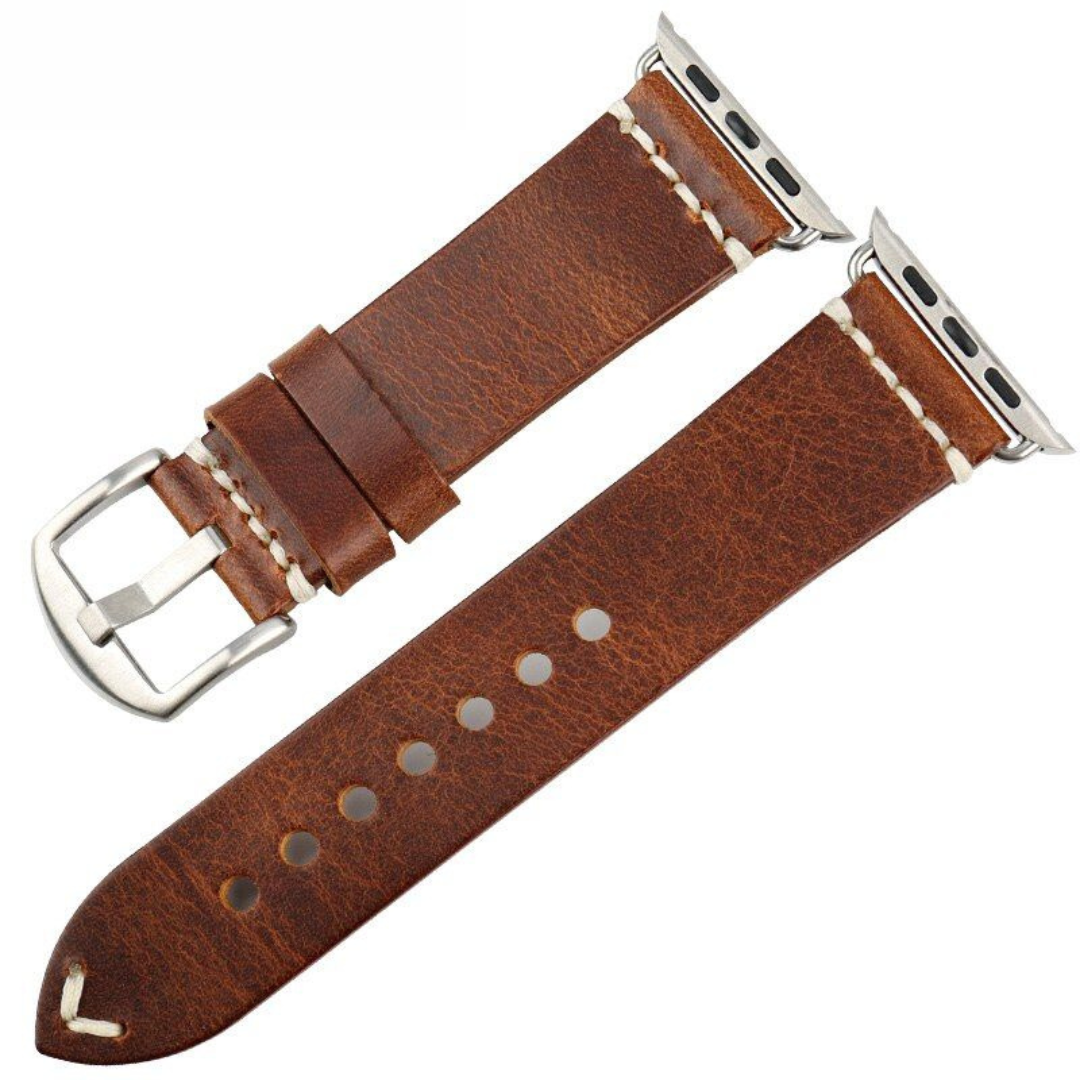 Vintage Genuine Leather V Design Strap for Apple Watch Series & Ultra