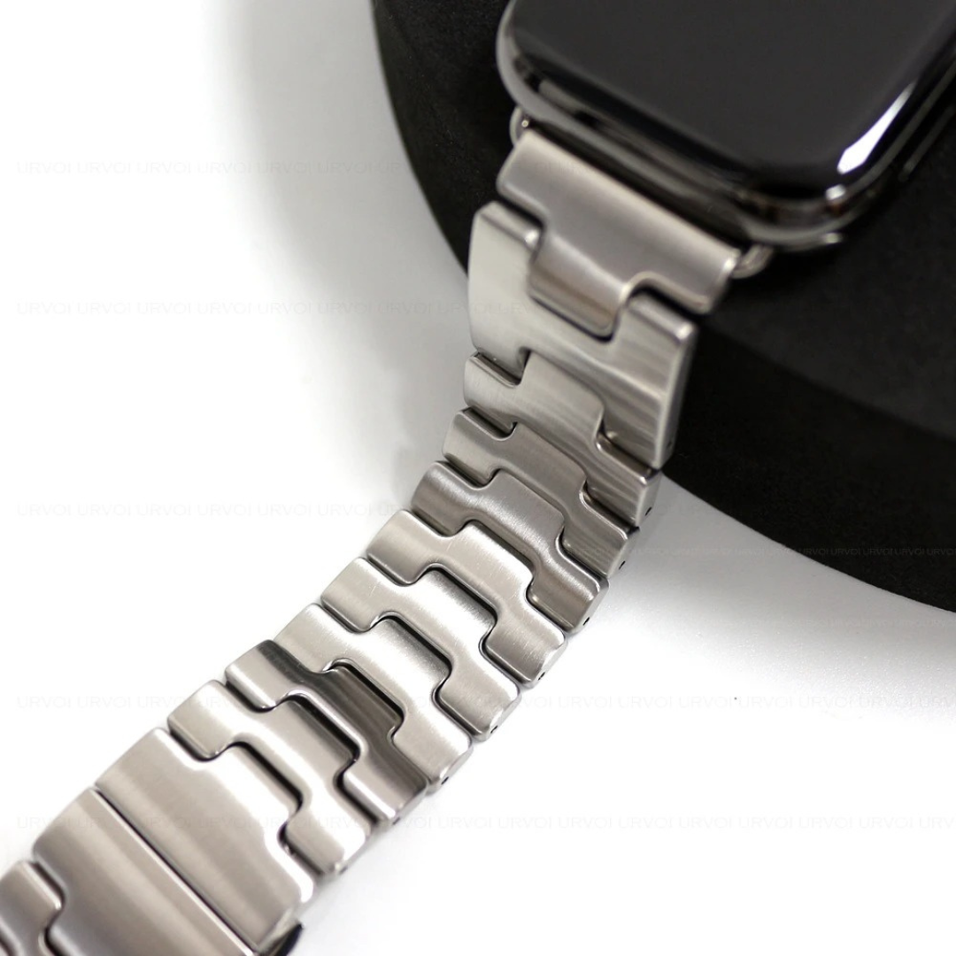 Grand H Satine Band | Luxury Stainless Steel Band for Apple Watch Series & Ultra