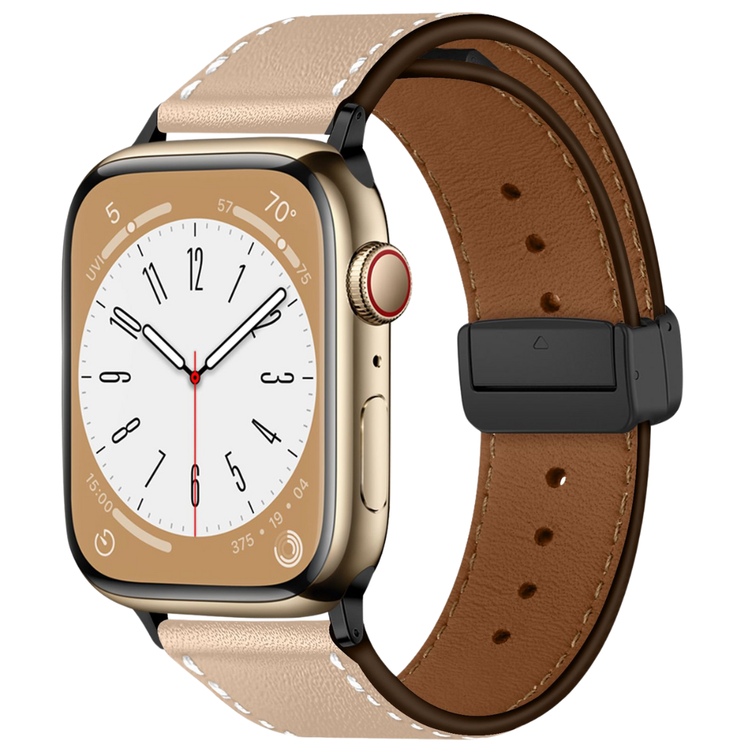 Magnetic Thick Leather Strap for Apple Watch Series & Ultra