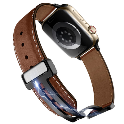 Magnetic Thick Leather Strap for Apple Watch Series & Ultra