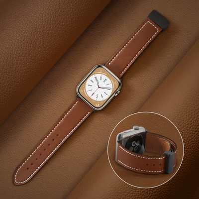 Magnetic Thick Leather Strap for Apple Watch Series & Ultra