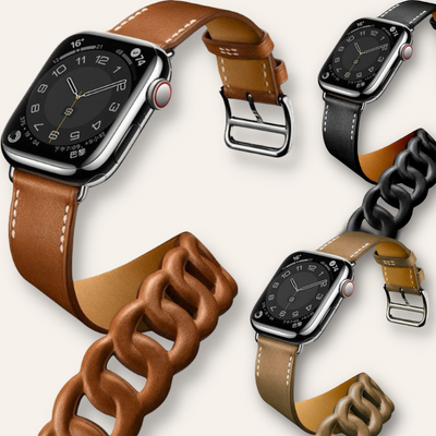 Gourmette Double Tour - Leather Bracelet for Apple Watch Series & Ultra