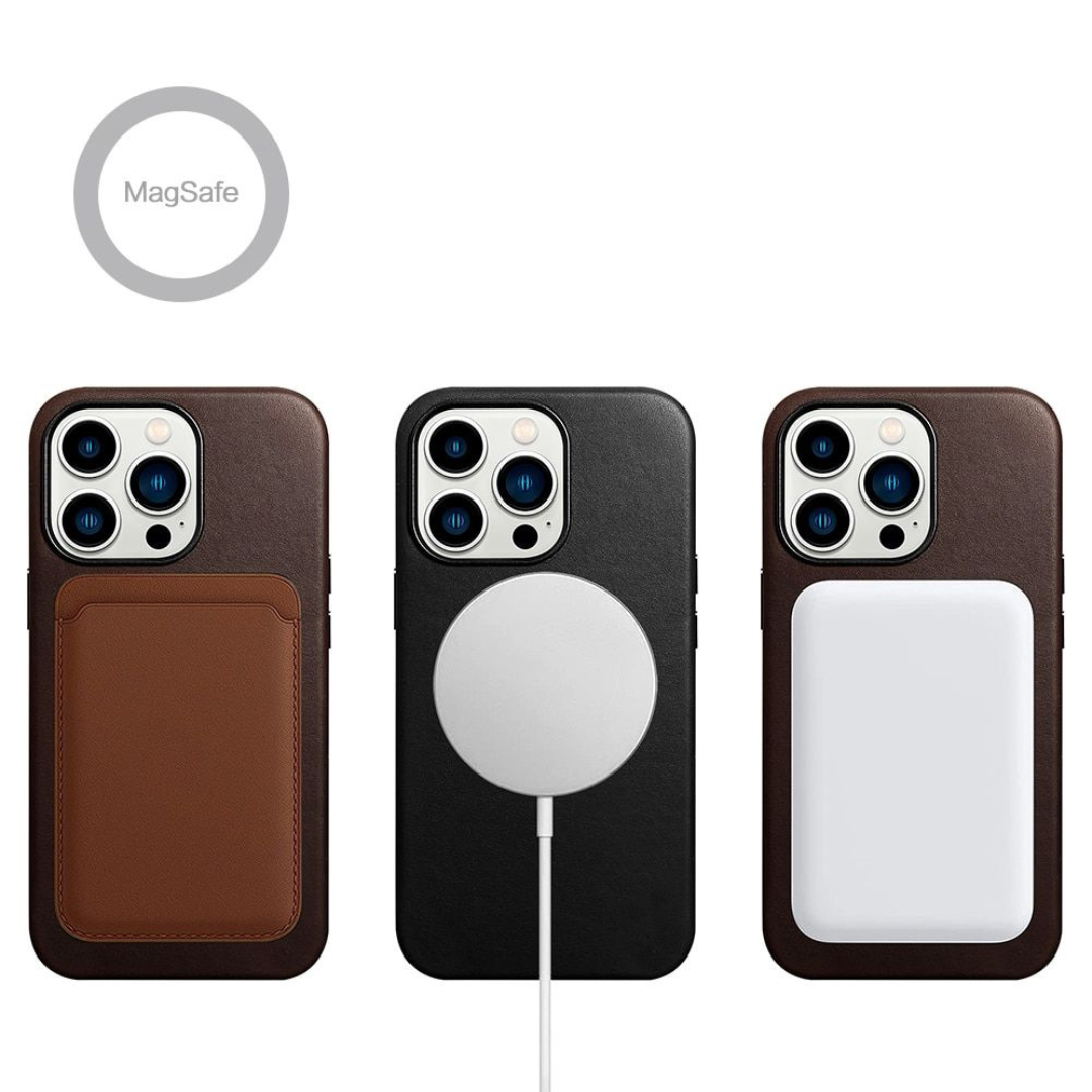 Fine Leather iPhone Case with Mono Design – Genuine Leather for iPhone