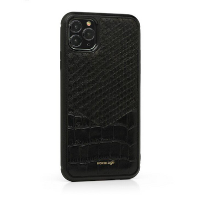 Personalizable: Genuine Leather Mobile Phone Case - Python x Crocodile for Apple iPhone